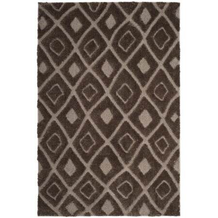 Safavieh 6 ft.-7 in. x 9 ft.-2 in. Olympia Shag Power Loomed Medium Rectangle Area Rug, Mushroom OSG319C-7